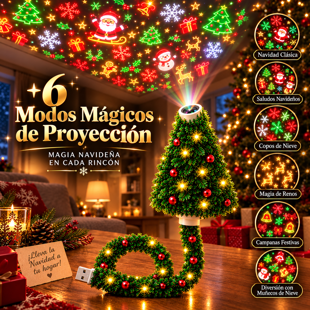 Proyector Mágico de Navidad